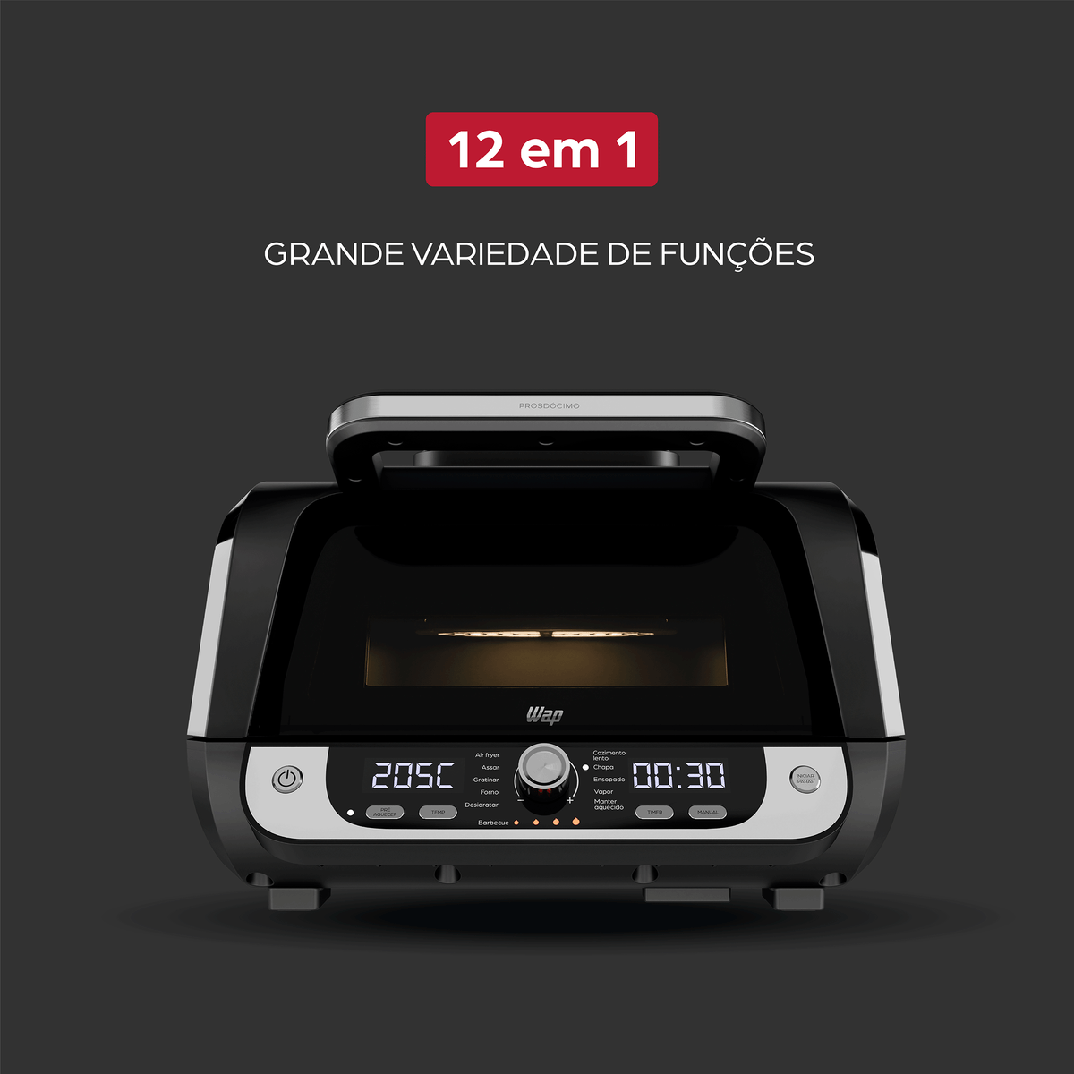 Fritadeira Elétrica WAP Air Fryer Barbecue Digital