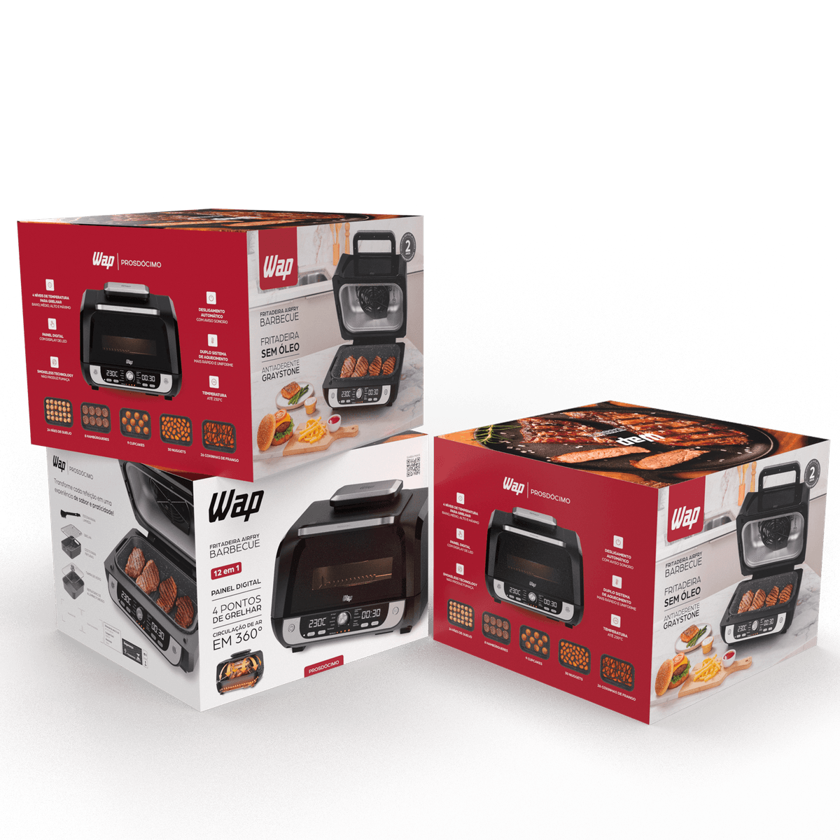Fritadeira Elétrica WAP Air Fryer Barbecue Digital