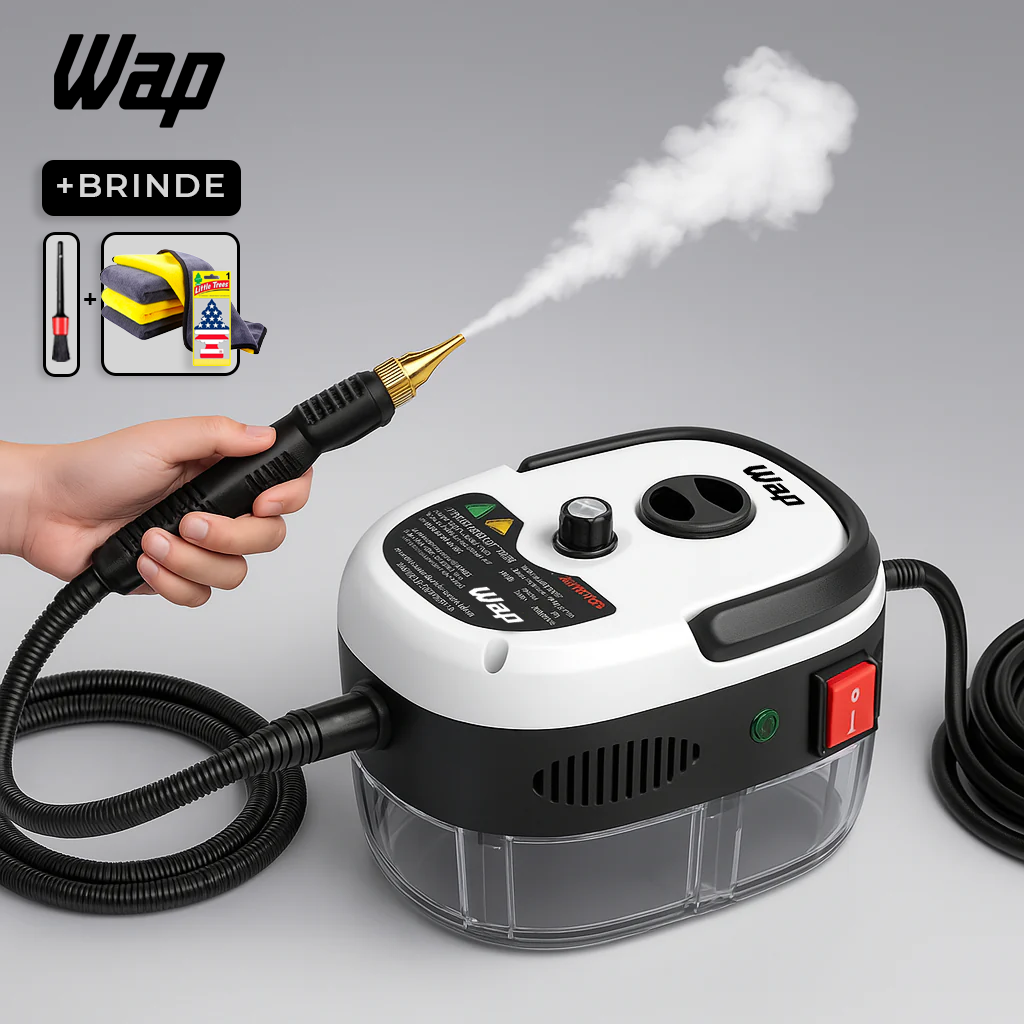(+BRINDE) NOVO LIMPADOR A VAPOR WAP TURBBO PRESSURIZADO 2500W BIVOLT - HIGIENIZAÇÃO COMPLETA E PROFUNDA + KIT PANO MICROFIBRA + MINI ESCOVA + AROMATIZADOR FRETE GRÁTIS